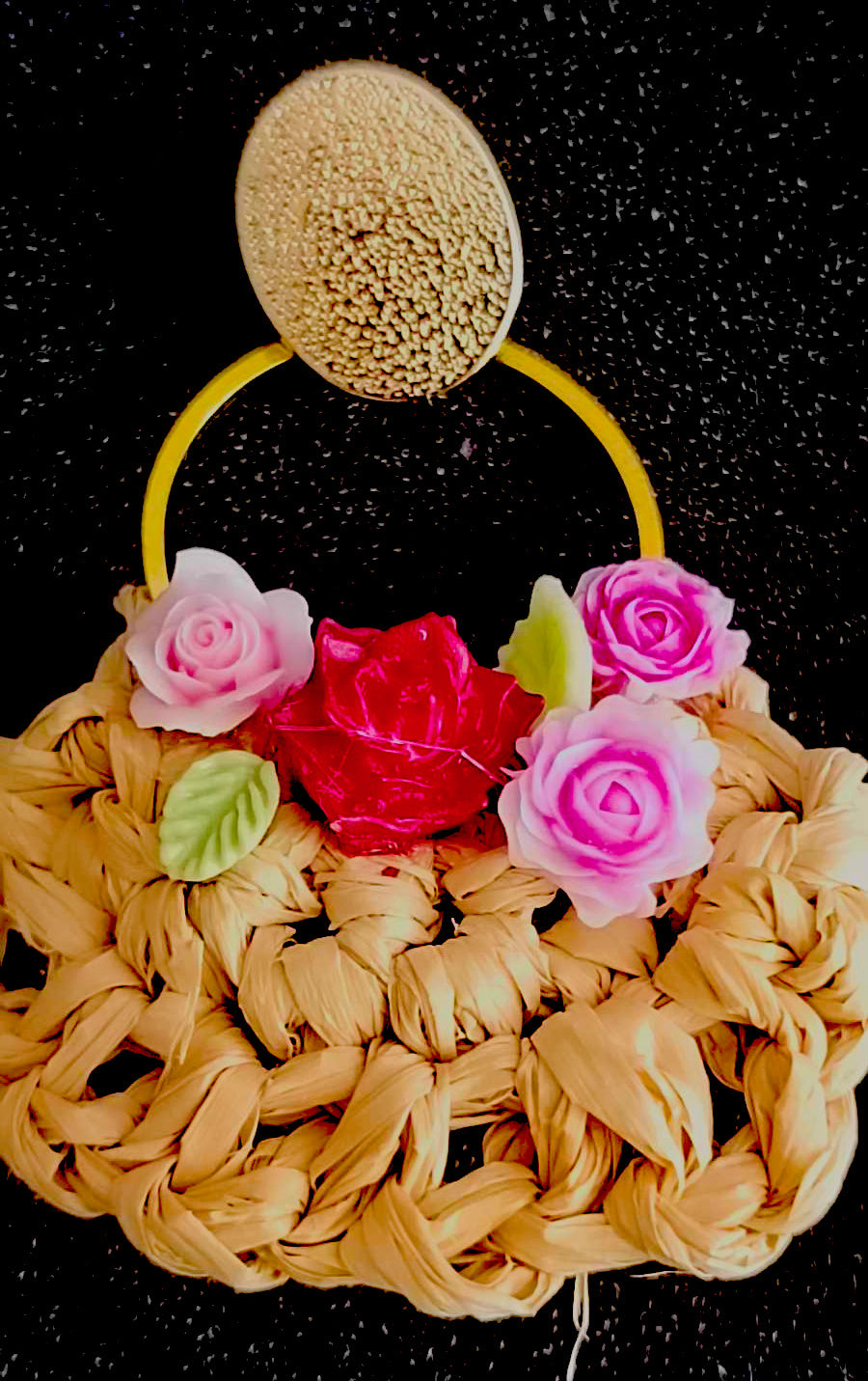 Gehaakte Mandje Oorbellen – Flower Basket