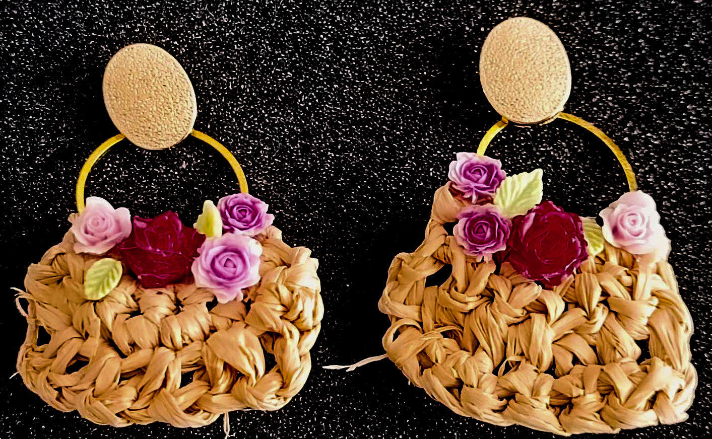 Gehaakte Mandje Oorbellen – Flower Basket