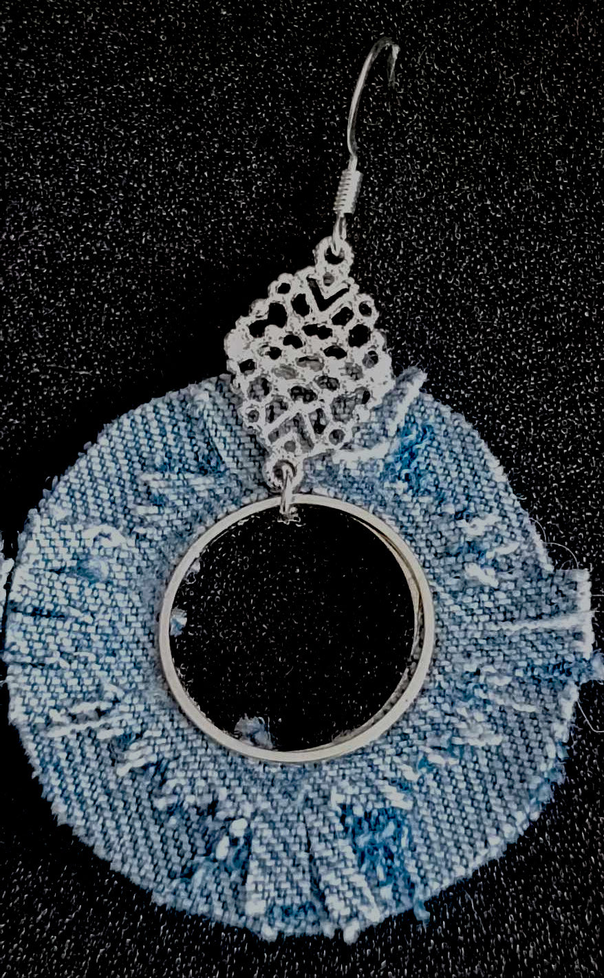 Jeans Oorbel met RVS Haakje & Unieke Elementen