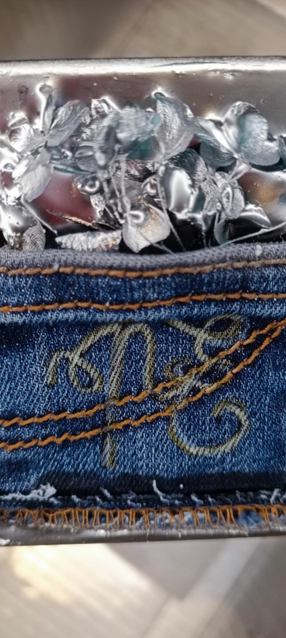 denim green and blue