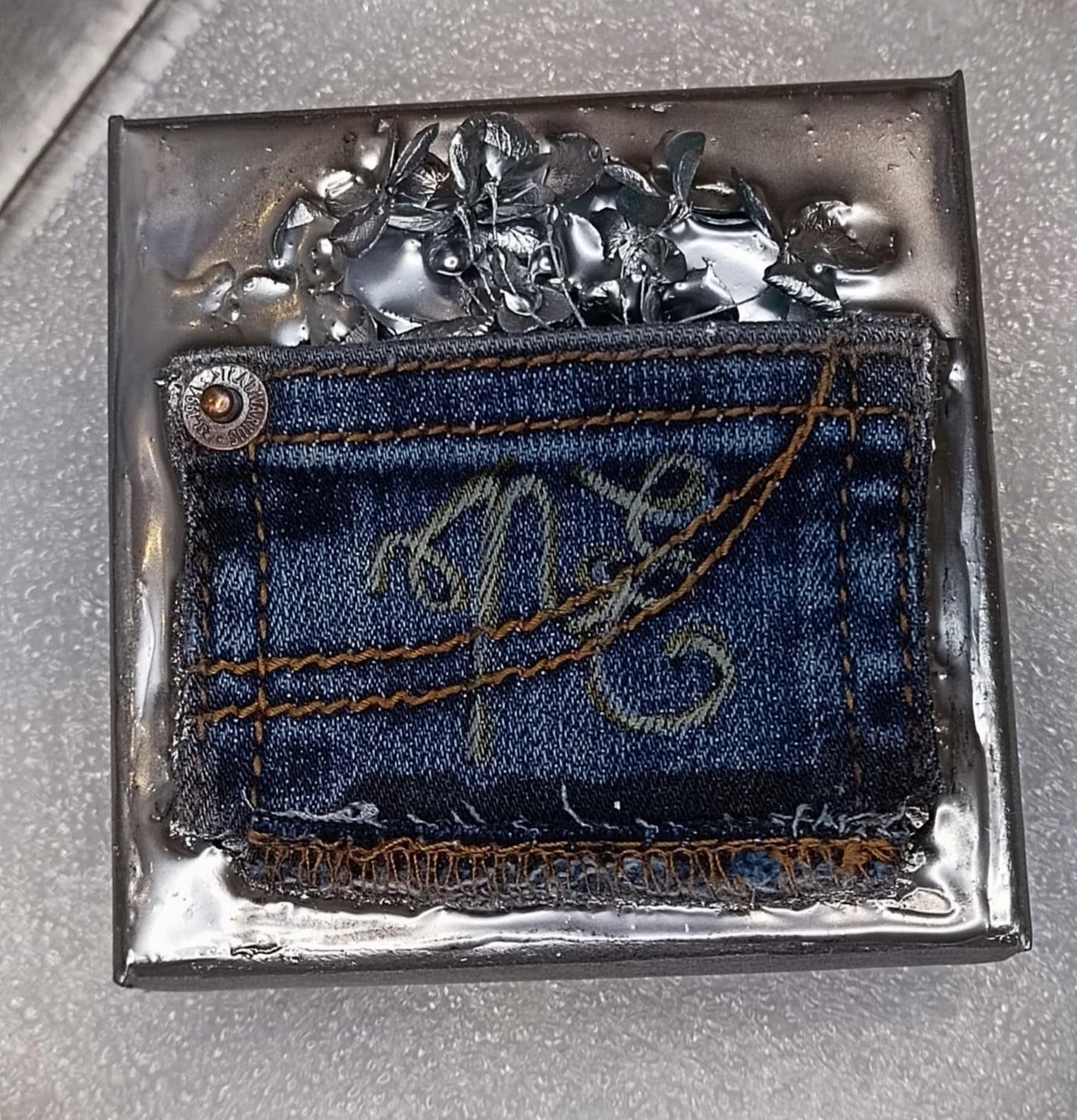 denim green and blue